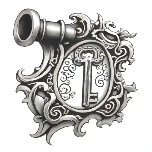  keyhole with the outline of a key inside of it  tattoo design idea