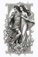 hades and persephone new age tattoo design idea