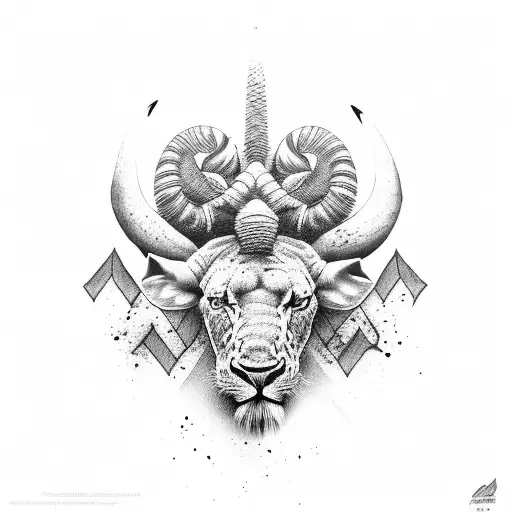 black and grey african big 5 tattoo design idea