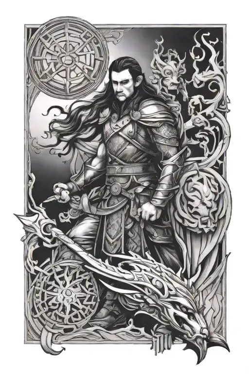 children of loki norse mythology tattoo design idea