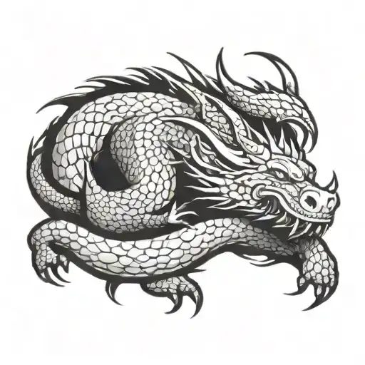 The Fearsome Sleeping Dragon  tattoo design idea