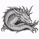 The Fearsome Sleeping Dragon  tattoo design idea