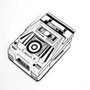 audio cassette rewound by a pencil tattoo design idea