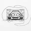 audio cassette rewound by a pencil tattoo design idea