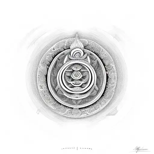 shiva with om tattoo design idea
