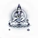 shiva with om tattoo design idea