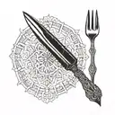 heretic fork tattoo design idea