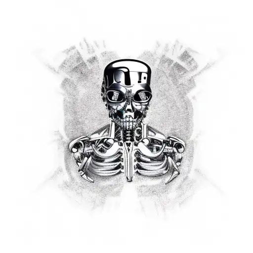 right shoulder terminator styl tattoo design idea