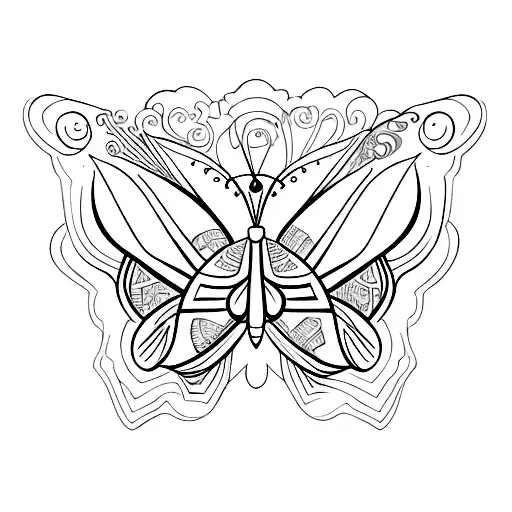 butterfly tramp stamp tattoo design idea