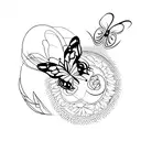butterfly tramp stamp tattoo design idea
