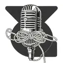 A microphone intertwined with electrical wires, symbolizing the connection between hip hop and your occupation as an electrician tattoo design idea