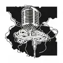 A microphone intertwined with electrical wires, symbolizing the connection between hip hop and your occupation as an electrician tattoo design idea