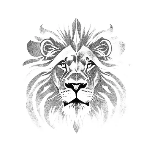 Lion whit blue eye tattoo design idea