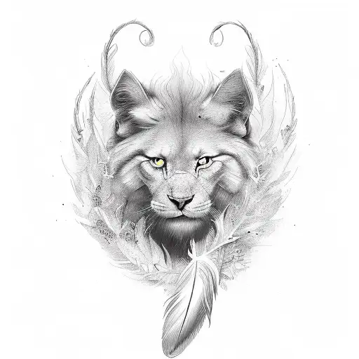  feather fire ash tattoo design idea