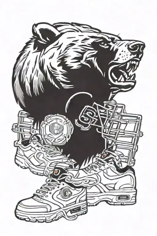 A Chicago Bears themed tattoo incorporating elements of football and the team logo tattoo design idea