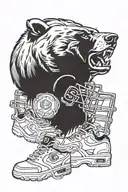A Chicago Bears themed tattoo incorporating elements of football and the team logo tattoo design idea