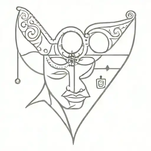 Drama Mask and Compass: A small tattoo featuring a classic theater mask (representing dramatics) combined with a compass tattoo design idea