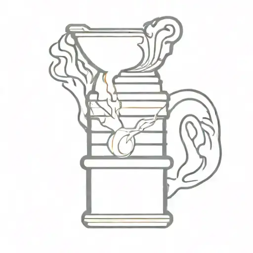 Stanley Cup with flames surrounding it tattoo design idea