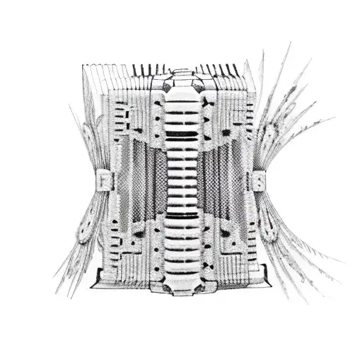 An accordion transforming into a flock of birds tattoo design idea