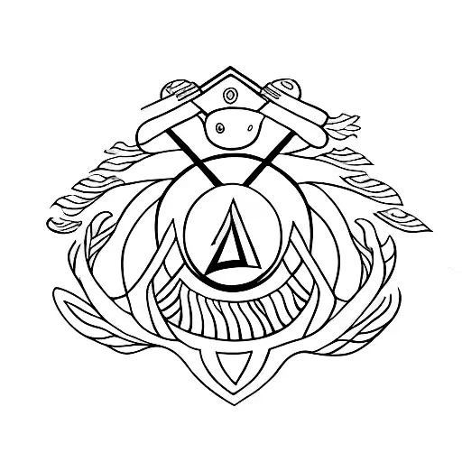 swimmer drummer apple-logo spiritual-hindu  tattoo design idea