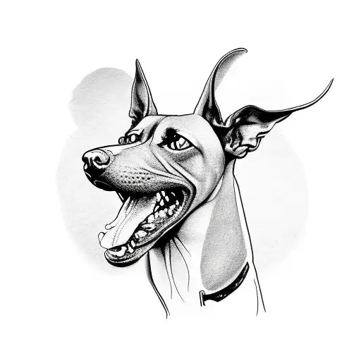 head of a standard xoloitzcuintle dog tattoo design idea