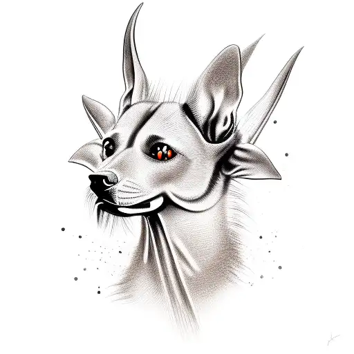 head of a standard xoloitzcuintle dog tattoo design idea