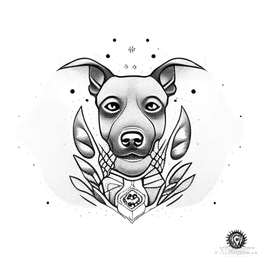 head of a standard xoloitzcuintle dog tattoo design idea