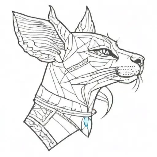 A sketch-style tattoo of the goddess Bastet, the protector of cats and women, embodying the client's love for Egyptian culture and mythology tattoo design idea