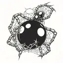Spider with a Billiard ball 40 as Body  tattoo design idea