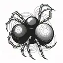 Spider with a Billiard ball 40 as Body  tattoo design idea