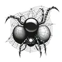 Spider with a Billiard ball 40 as Body  tattoo design idea