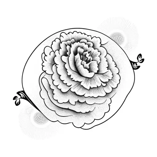 carnation with two doves tattoo design idea