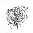 carnation with two doves tattoo design idea