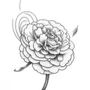 carnation with two doves tattoo design idea