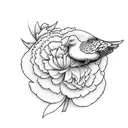 carnation with two doves tattoo design idea