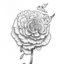 carnation with two doves tattoo design idea