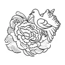 carnation with two doves tattoo design idea