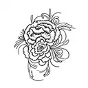 carnation with two doves tattoo design idea