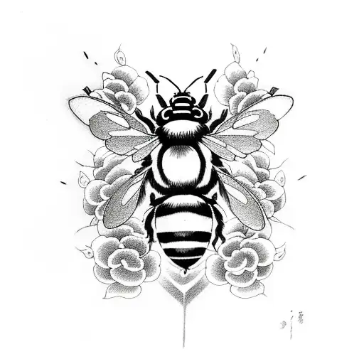 bumble bee tattoo design idea