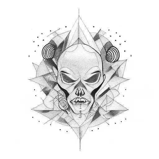 radical, stylized, angry, black, lines, harmonious with body, spiritual growth, ascension, music, punk, metal, harmony,  tattoo design idea