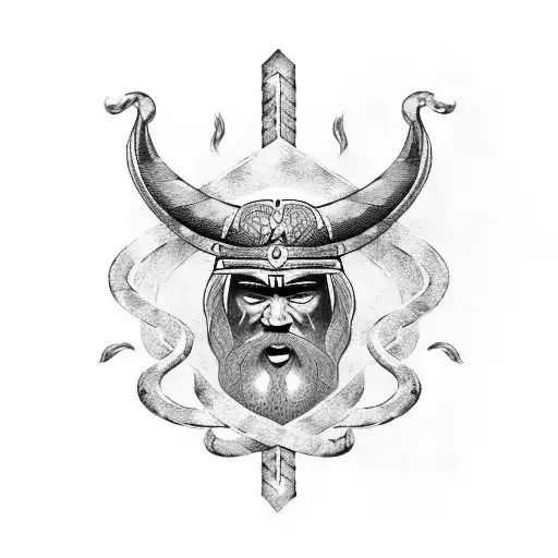 A bodybuilder with intricate Viking-inspired tattoos made of wood patterns, representing strength and rootedness tattoo design idea