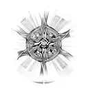 Celtic cross with sun shining above tattoo design idea