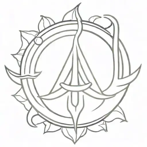 trishul trident vel Vishnu chakra symbols representing tattoo design idea