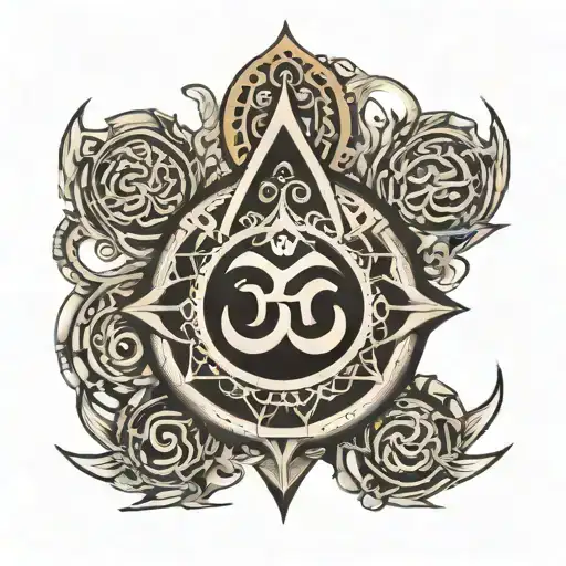 trishul trident vel Vishnu chakra symbols tattoo design idea