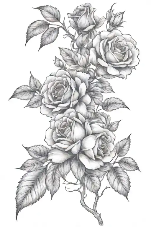 garden with roses  tattoo design idea