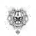 memento mori, skull, sand timer.  tattoo design idea