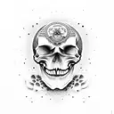 memento mori, skull, sand timer.  tattoo design idea