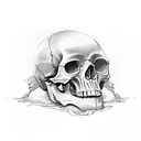 memento mori, skull, sand timer.  tattoo design idea