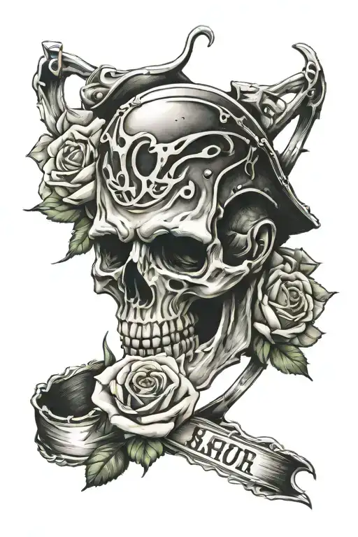 Ripper from sons of anarchy with roses around it tattoo design idea