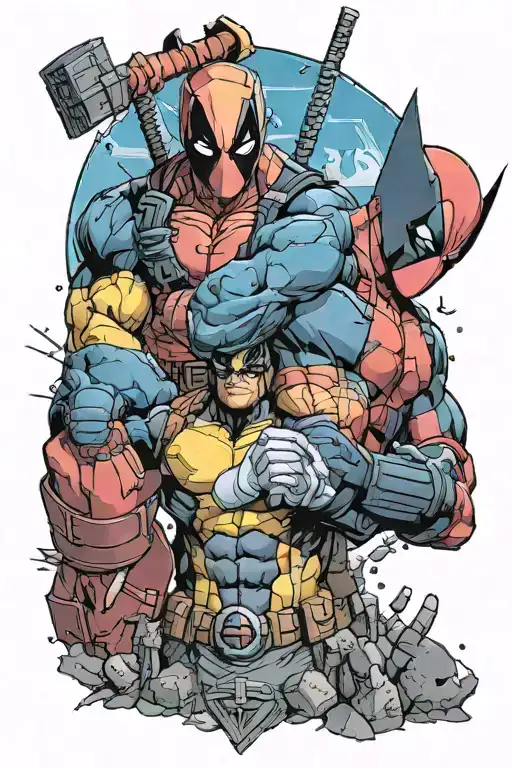 Deadpool and Wolverine   tattoo design idea